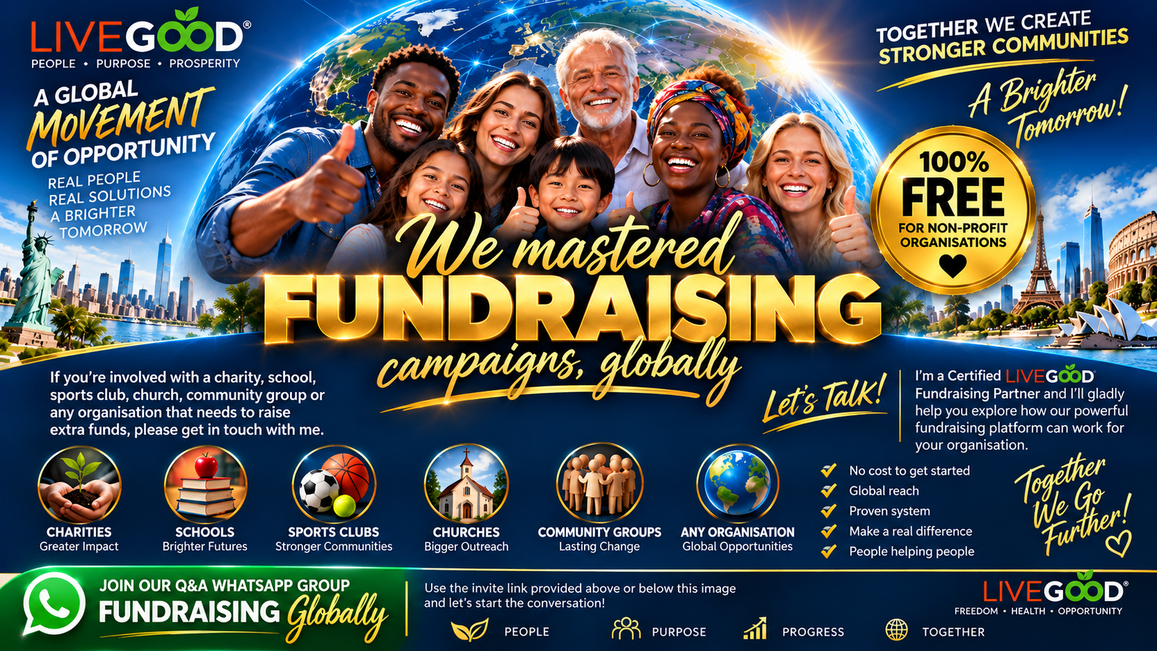 We mastered fundraising campaigns globally — a global movement of opportunity, real people and stronger communities for a brighter tomorrow