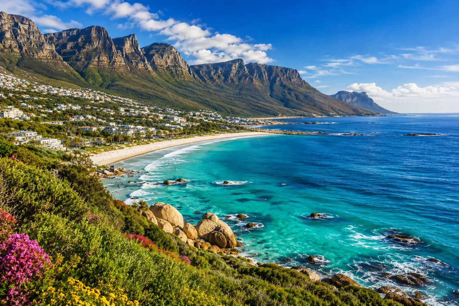 South African coastline at golden hour