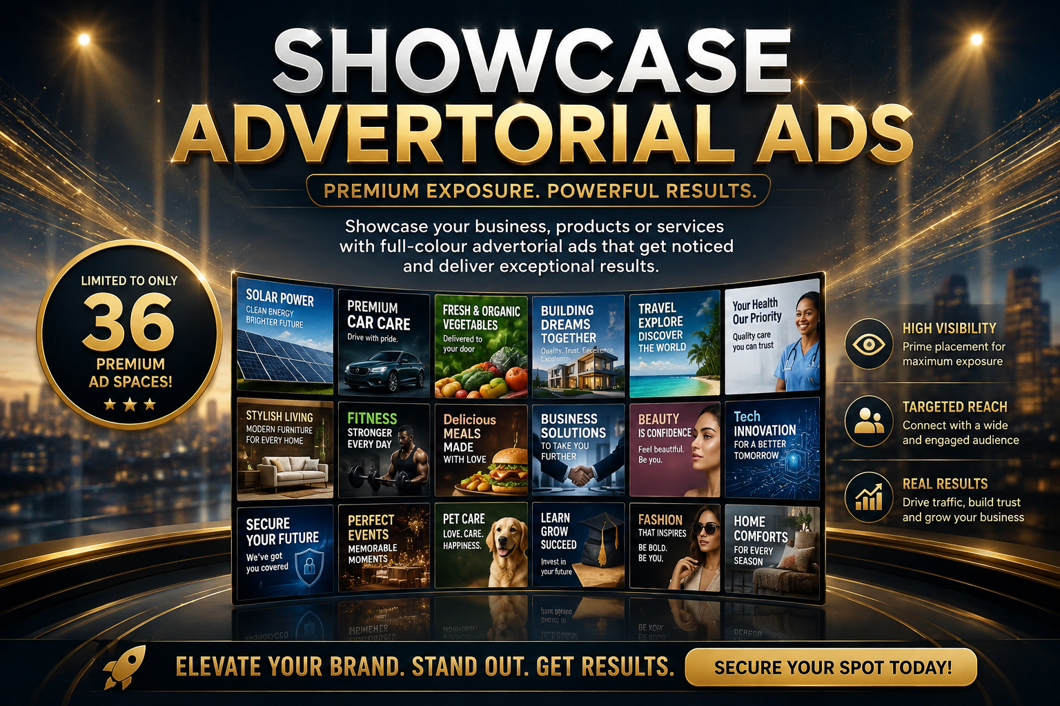 SHOWCASE Advertorial Ads — premium full-colour advertorial advertising spaces